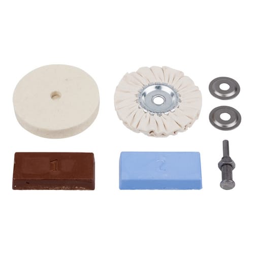 WOLFCRAFT Polier-Set, Filz, 5-teilig - weiss