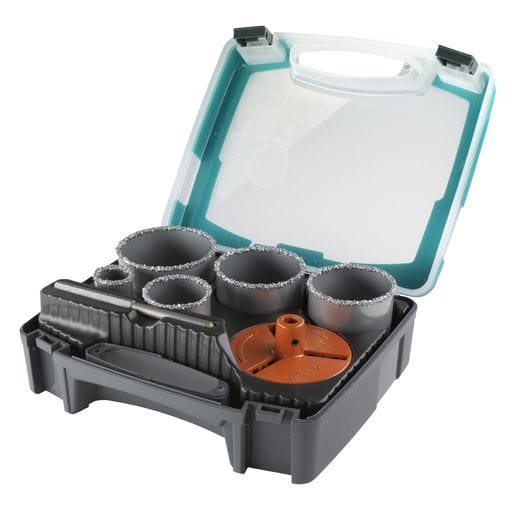 WOLFCRAFT Bohrkranz-Set, Kunststoff/Metall - grau
