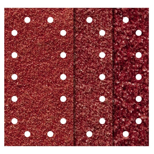 WOLFCRAFT Haftschleifstreifen-Set, Körnung: k40/k80/k120, Korund, rot