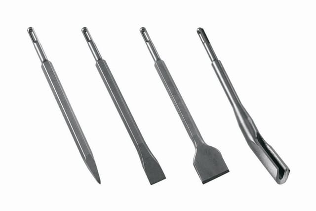 WOLFCRAFT Meißel-Set, Stahl, 250 mm, SDS-plus, 3- tlg. - grau