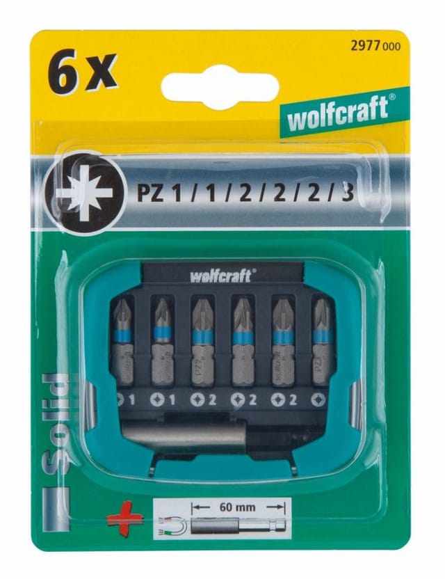WOLFCRAFT Bit-Set »2977000«, Sechskant - bunt