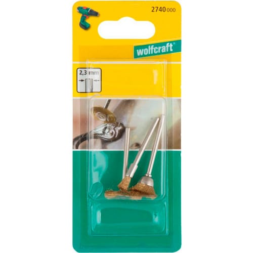 WOLFCRAFT Bürstenset, Messing, 3-teilig - braun