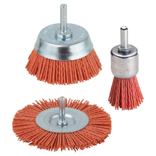 WOLFCRAFT Drahtbürsten-Set, Nylon - rot