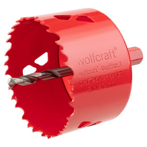 WOLFCRAFT Lochsäge, Ø: 74 mm, Bimetall - rot