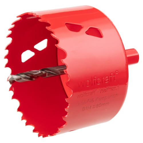 WOLFCRAFT Lochsäge, Ø: 80 mm, Bimetall - rot