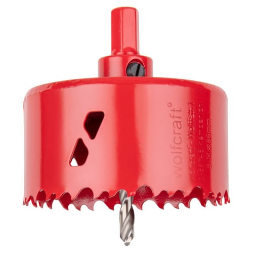 WOLFCRAFT Lochsäge, Ø: 86 mm, Schnellarbeitsstahl/Bimetall - rot