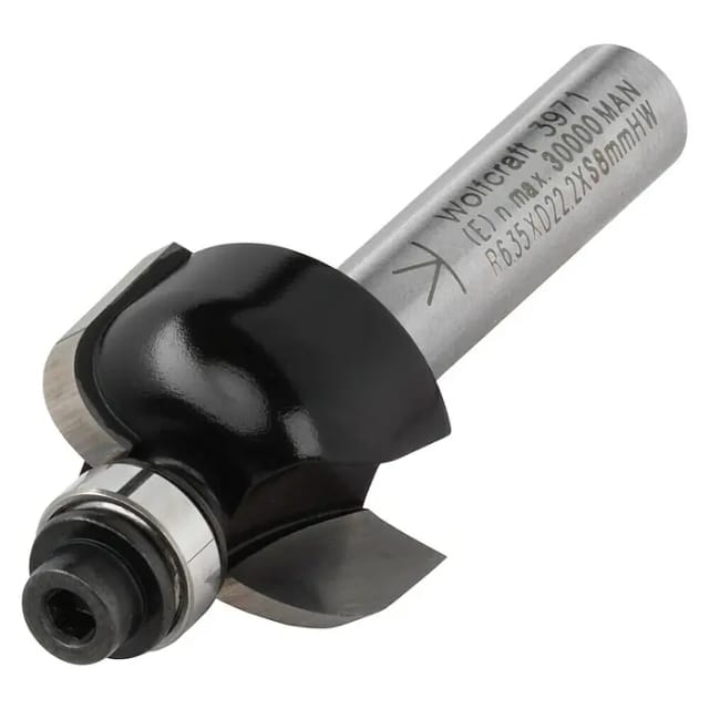 WOLFCRAFT Halb-Hohlkehl-Fräser, 8 mm Schaft, Metall - silberfarben