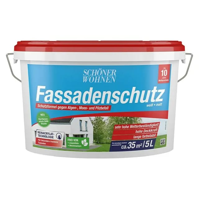 SCHÖNER WOHNEN FARBE Fassadenschutzfarbe, , weiß, matt, 5 l - weiss