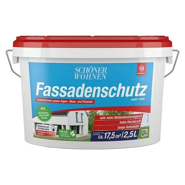 SCHÖNER WOHNEN FARBE Fassadenfarben »Fassadenschutz«, , weiß, matt, 2,5 l - weiss
