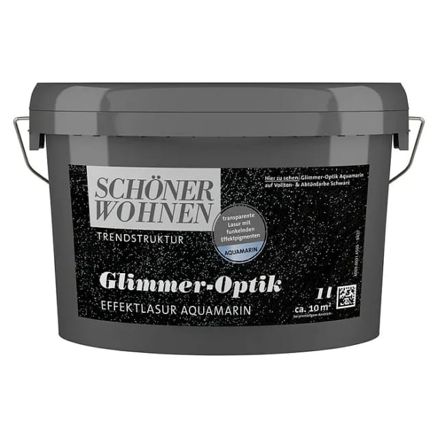 SCHÖNER WOHNEN FARBE Effektlasur »Trendstruktur«, in Glimmer-Optik, aquamarin, 1 l - blau