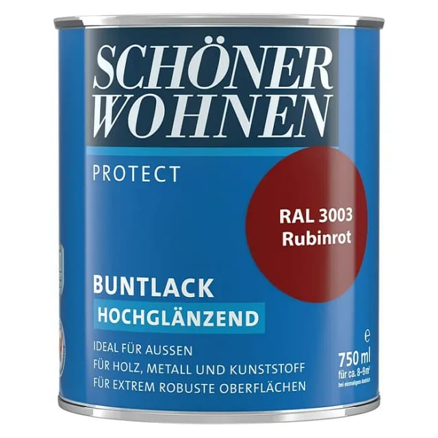 SCHÖNER WOHNEN FARBE Buntlack, rubinrot , hochglänzend
