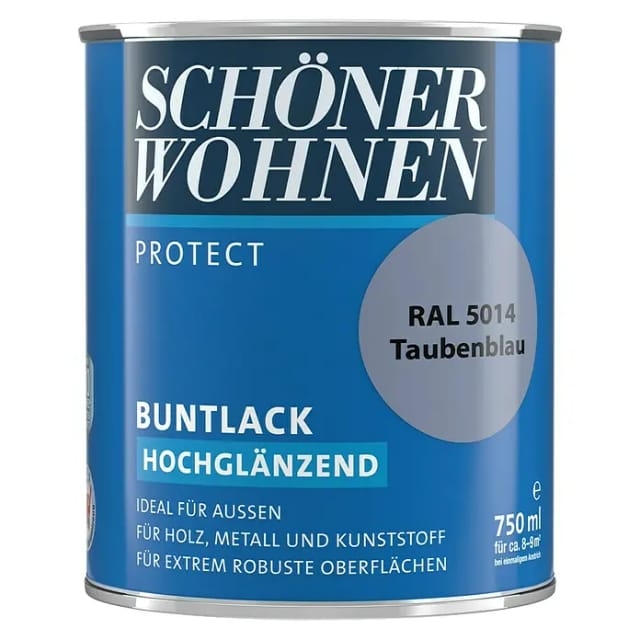 SCHÖNER WOHNEN FARBE Buntlack, taubenblau , hochglänzend