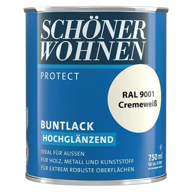 SCHÖNER WOHNEN FARBE Buntlack, cremeweiß , hochglänzend - weiss