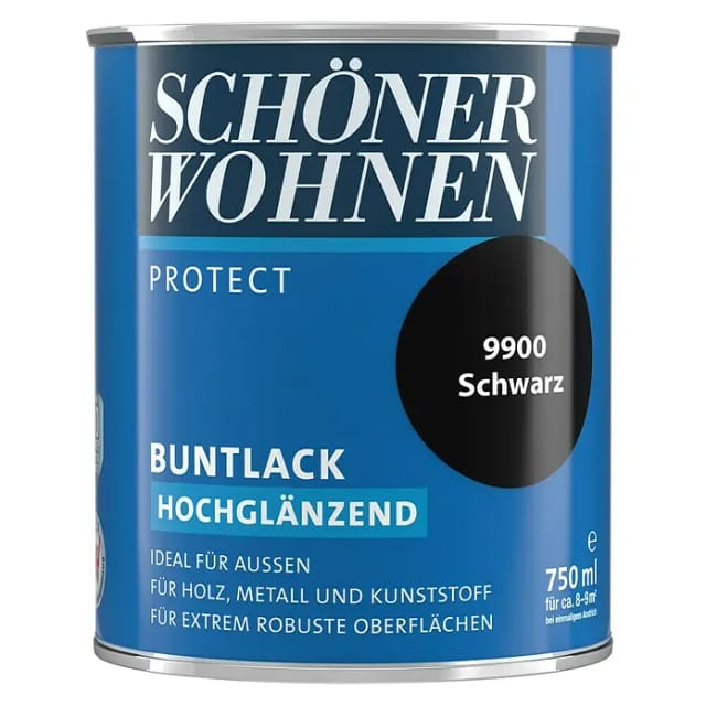 SCHÖNER WOHNEN FARBE Buntlack, schwarz , hochglänzend