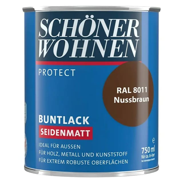 SCHÖNER WOHNEN FARBE Buntlack, nussbraun , seidenmatt