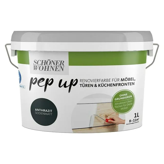 SCHÖNER WOHNEN FARBE Renovierfarbe »pep up«, grau , seidenmatt