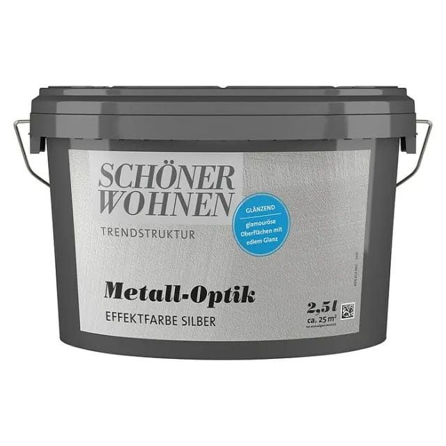 SCHÖNER WOHNEN FARBE Effektfarbe »Trendstruktur«, in Metall-Optik, silberfarben, 2,5 l