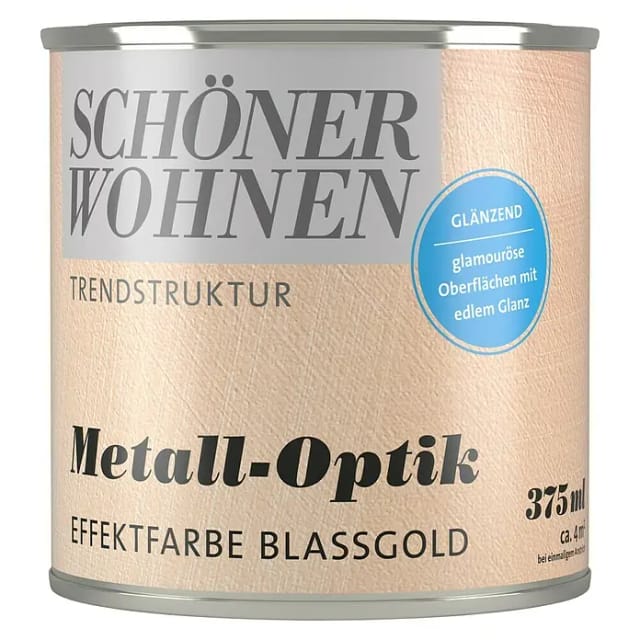 SCHÖNER WOHNEN FARBE Effektfarbe »Trendstruktur«, in Metall-Optik, blassgold, 0,375 l - goldfarben