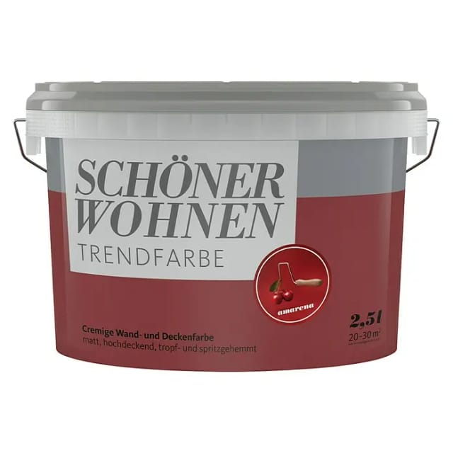 SCHÖNER WOHNEN FARBE Dispersionsfarbe »Trendfarbe«, Amarena, matt - rot