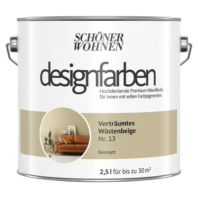SCHÖNER WOHNEN FARBE Dispersionsfarbe »Designfarben«, Verträumtes Wüstenbeige, matt - gelb