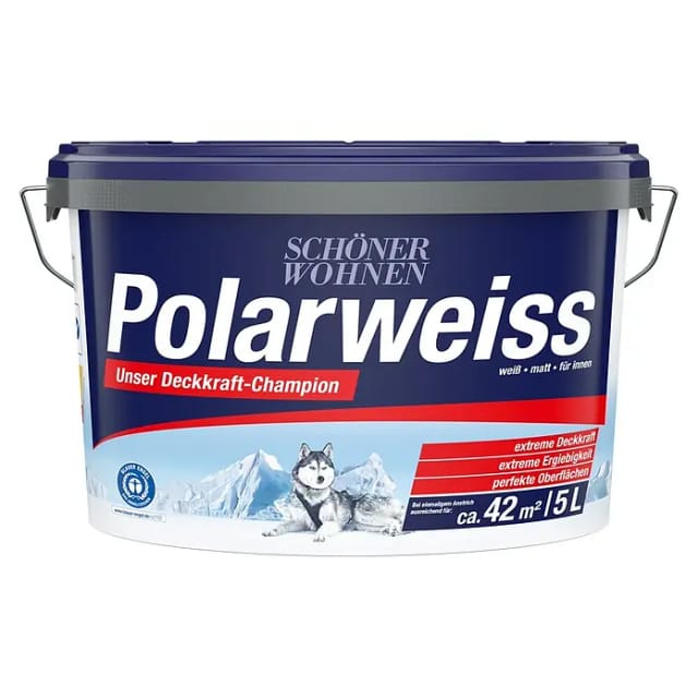 SCHÖNER WOHNEN FARBE Innenfarbe »Polarweiss«, 5 Liter, weiß, matt