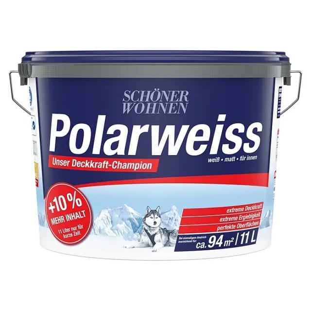 SCHÖNER WOHNEN FARBE Innenfarbe »Polarweiss«, 11 l, weiß, matt