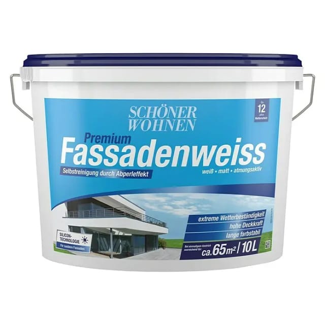SCHÖNER WOHNEN FARBE Fassadenfarben »Premium Fassadenweiss«, , weiß, matt, 10 l