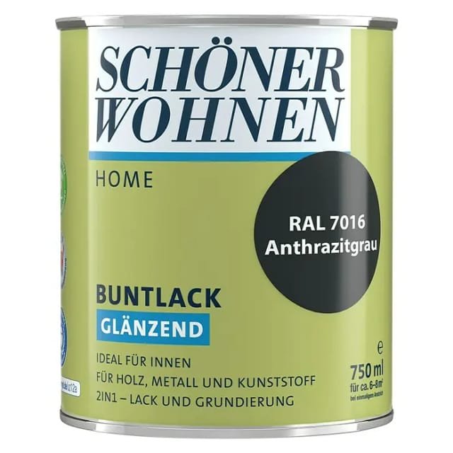 SCHÖNER WOHNEN FARBE Buntlack, anthrazitgrau , glänzend