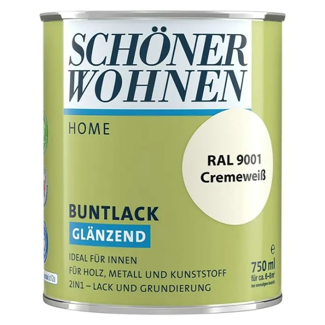 SCHÖNER WOHNEN FARBE Buntlack, cremeweiß , glänzend - weiss