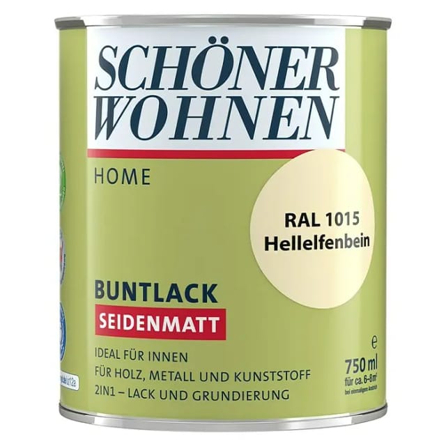 SCHÖNER WOHNEN FARBE Buntlack »DurAcryl seidenmatt«, hellelfenbein , seidenmatt - beige