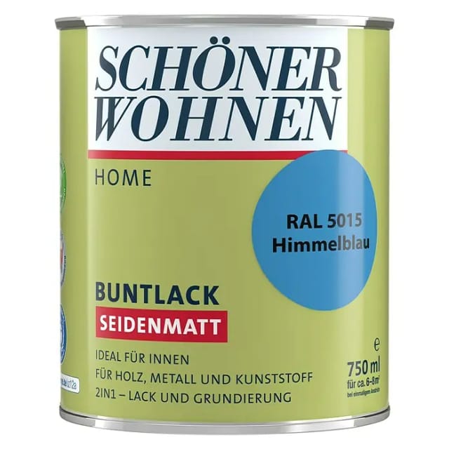 SCHÖNER WOHNEN FARBE Buntlack, himmelblau , seidenmatt