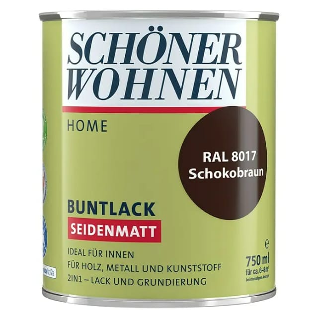 SCHÖNER WOHNEN FARBE Buntlack »DurAcryl seidenmatt«, schokobraun , seidenmatt