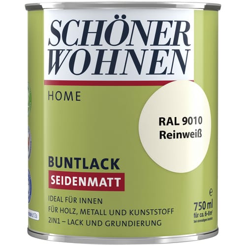 SCHÖNER WOHNEN FARBE Buntlack, reinweiß , seidenmatt - weiss