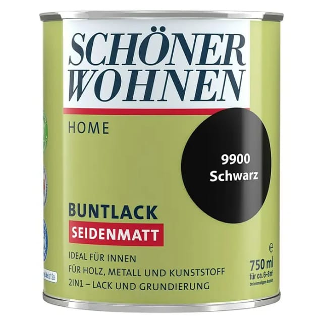 SCHÖNER WOHNEN FARBE Buntlack »DurAcryl seidenmatt«, schwarz , seidenmatt