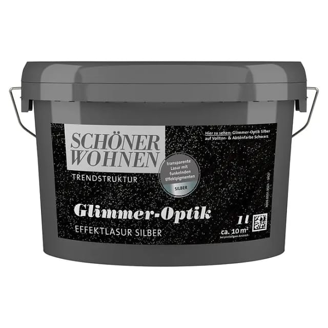 SCHÖNER WOHNEN FARBE Effektlasur »Trendstruktur«, in Glimmer-Optik, silberfarben, 1 l