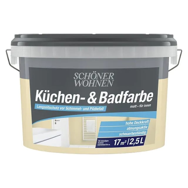 SCHÖNER WOHNEN FARBE Feuchtraumfarbe »Küchen- und Badfarbe«, creme, 2,5 l - beige