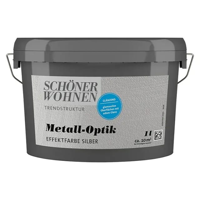 SCHÖNER WOHNEN FARBE Effektfarbe »Trendstruktur«, in Metall-Optik, silberfarben, 1 l