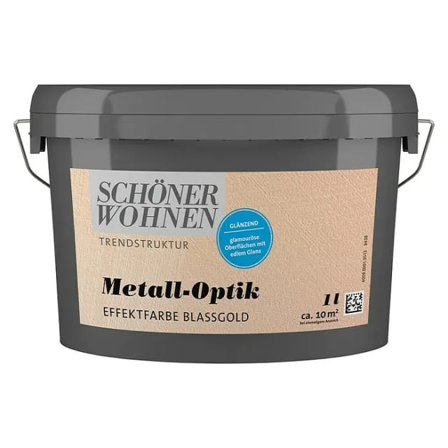 SCHÖNER WOHNEN FARBE Effektfarbe »Trendstruktur«, in Metall-Optik, blassgold, 1 l - goldfarben