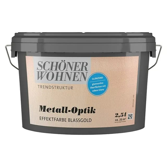 SCHÖNER WOHNEN FARBE Effektfarbe »Trendstruktur«, in Metall-Optik, blassgold, 2,5 l - goldfarben