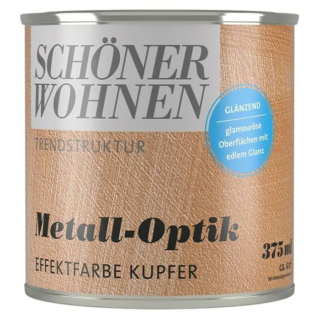 SCHÖNER WOHNEN FARBE Effektfarbe »Trendstruktur«, in Metall-Optik, kupferfarben, 0,375 l - goldfarben