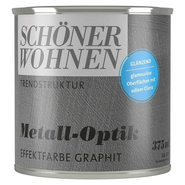 SCHÖNER WOHNEN FARBE Effektfarbe »Trendstruktur«, in Metall-Optik, graphitgrau, 0,375 l