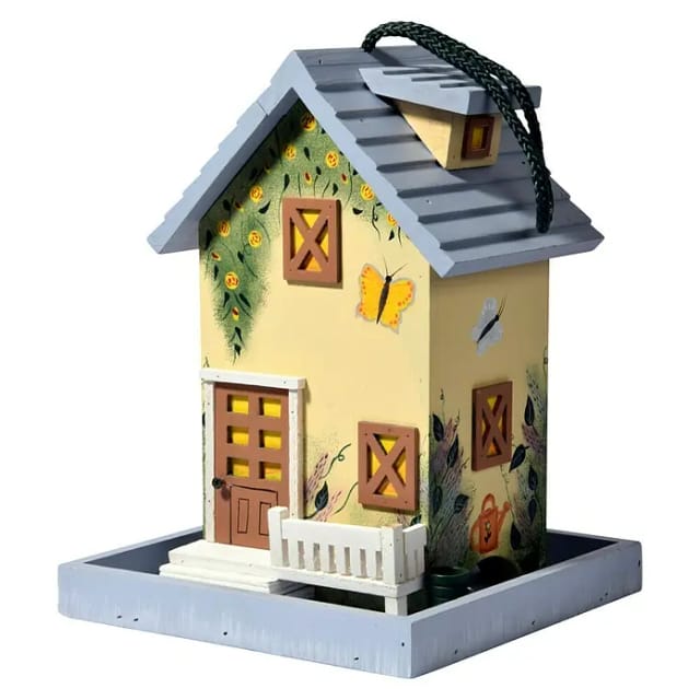 DOBAR Vogelfutterhaus »Sommer«, für Wildvögel, Kiefernholz, bunt/gelb