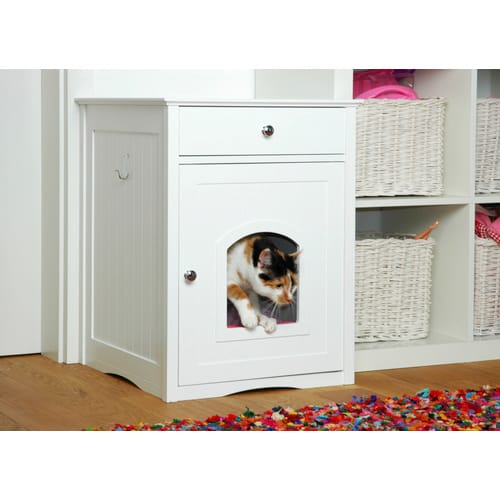 DOBAR Katzenschrank »Mohrle«, BxHxL: 48 x 63 x 48 cm, weiß - weiss