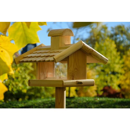 DOBAR Vogelfutterhaus, für Vögel, Kiefernholz/Kunststoff, natur/Holzfarben - beige