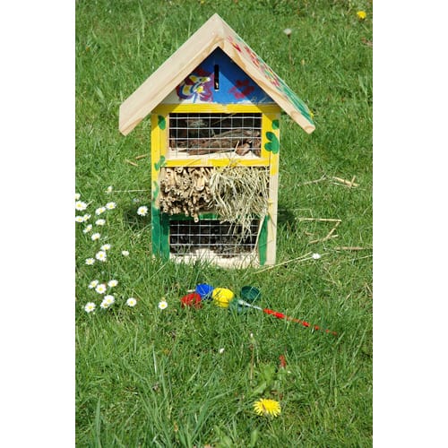 DOBAR Insektenhotel, für Insekten, Kiefernholz/Schilfrohr, natur - braun