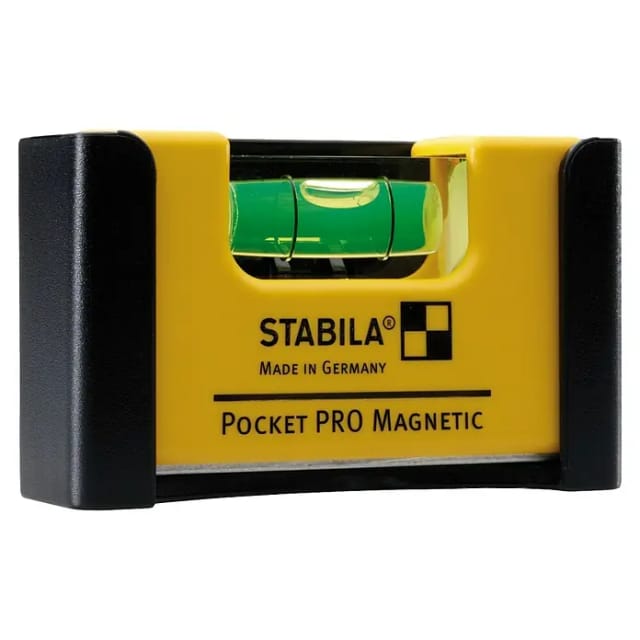 STABILA Wasserwaage »Pocket PRO Magnetic«, 7 cm, mit Gürtel-Clip - gelb