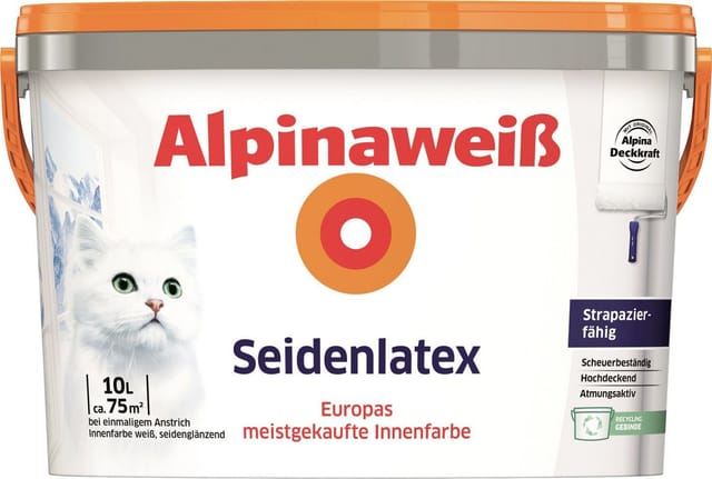 ALPINA Innenfarbe »Alpinaweiß«, seidenglänzend - weiss