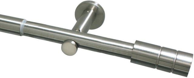 GARDINIA Gardinenstangen-Set »Zylinder«, Länge 1000 mm, Ø 25 mm, Metall - silberfarben