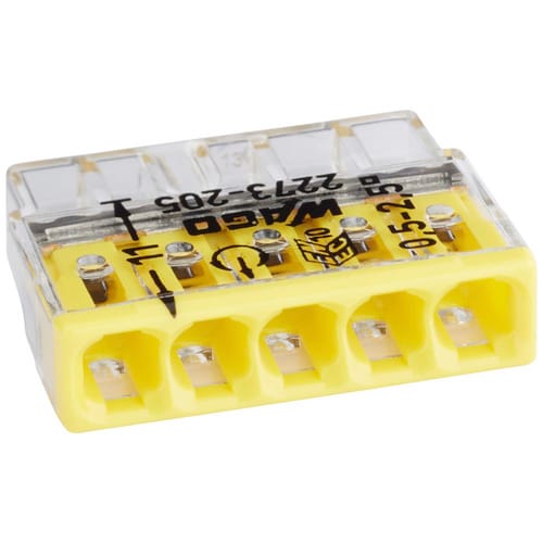 WAGO Klemme, COMPACT, Kunststoff, Gelb, Leiter mit Querschnitt 0,5 – 2,5 mm²