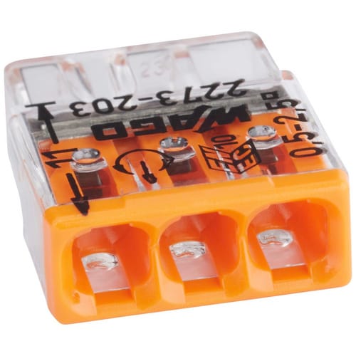 WAGO Klemme, COMPACT, Kunststoff, Orange, Leiter mit Querschnitt 0,5 – 2,5 mm²